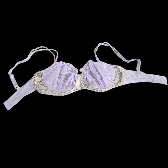 Victoria's Secret Dream Angels Sheer Bra 34DD Purple Lace Rhinestone Luxury - Picture 10 of 10